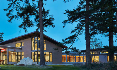 Peace Island Medical Center at dusk